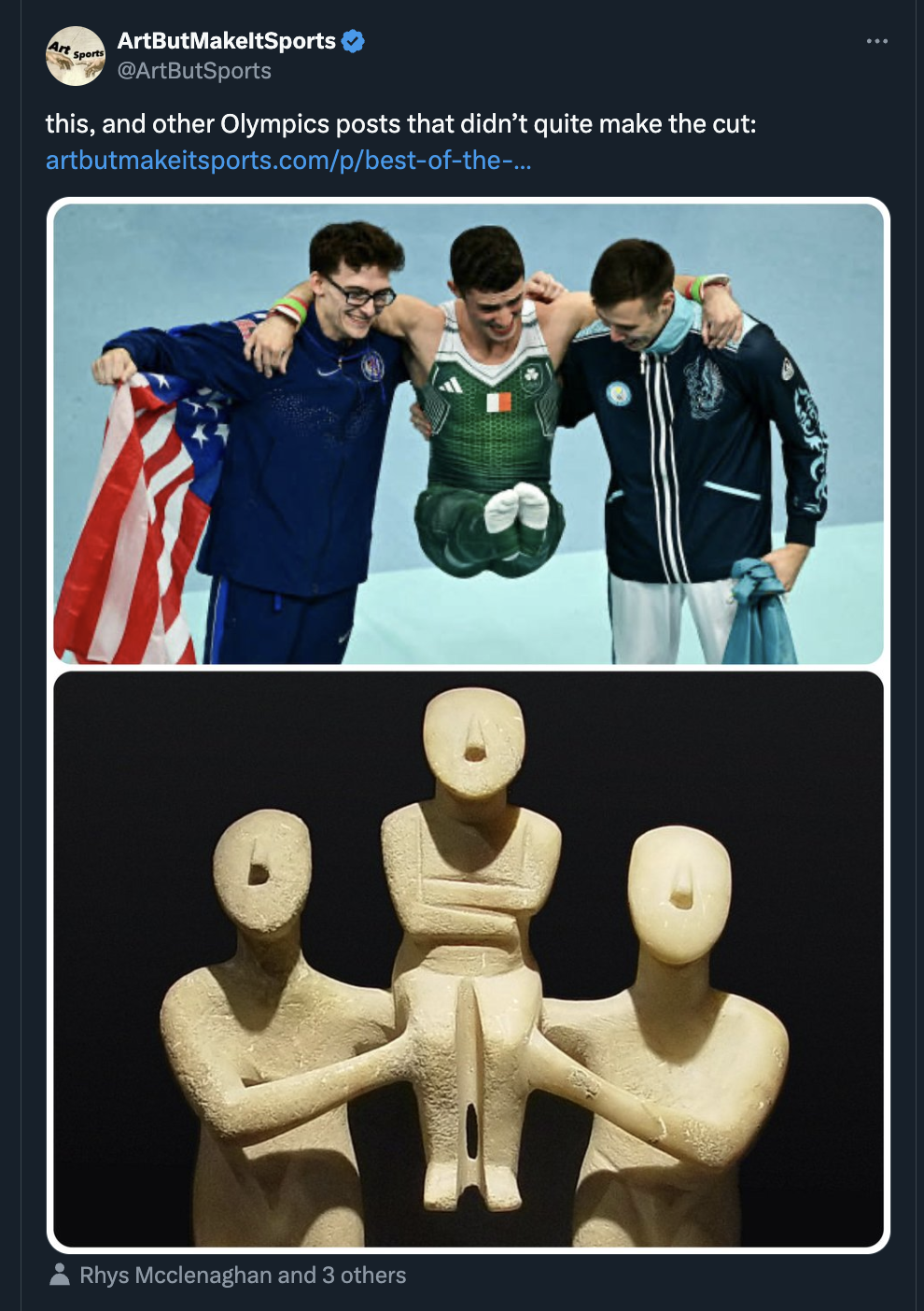 cycladic culture - ArtButMakeltSports this, and other Olympics posts that didn't quite make the cut artbutmakeitsports.compbestofthe.. Rhys Mcclenaghan and 3 others